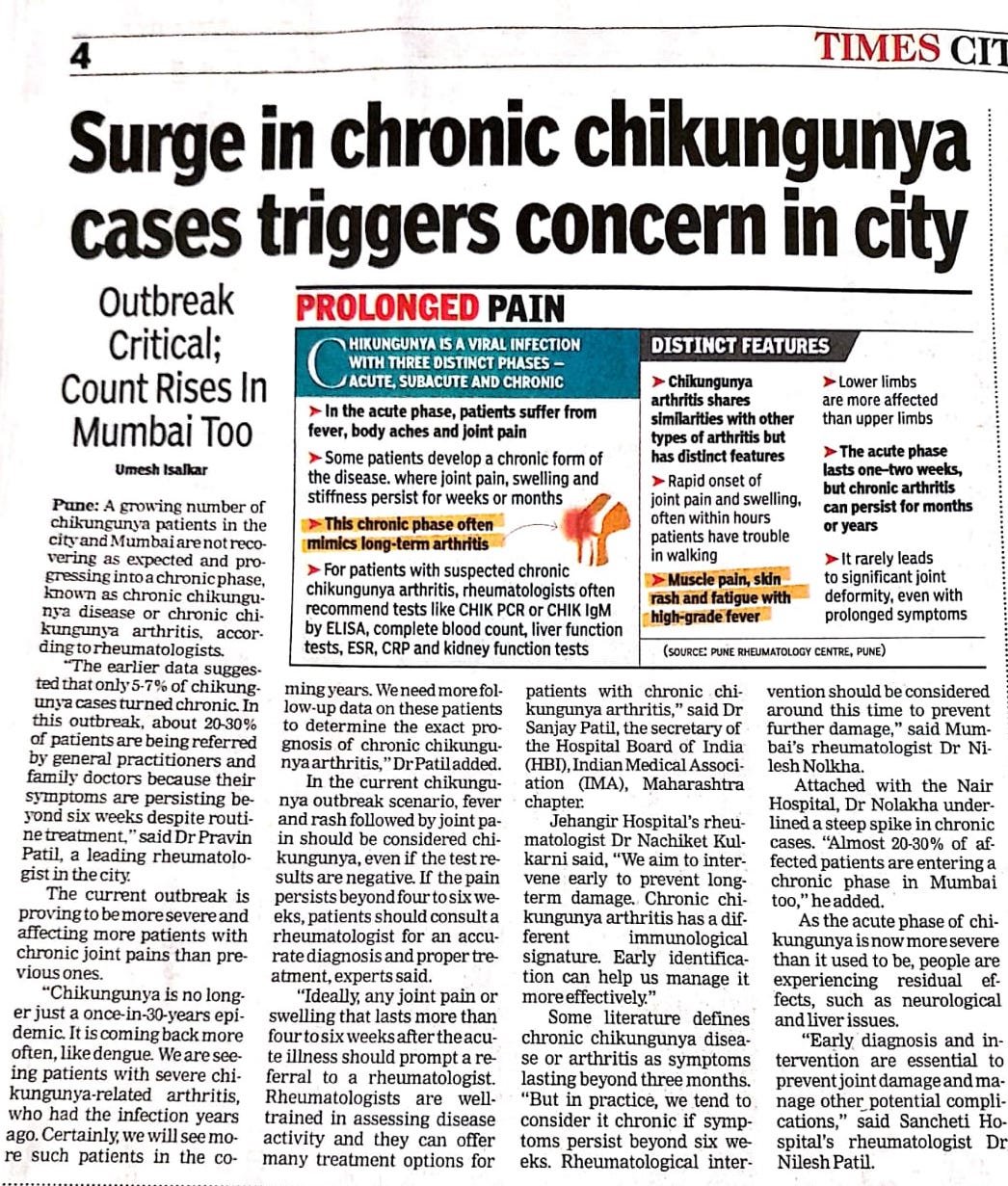 Chronic chikungunya spurt sparks concern in city & Mumbai